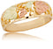 Women's Diamond-Cut Wedding Band, 10k Yellow Gold, 12k Green and Rose Gold Black Hills Gold Motif, Size 6.5