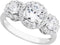 The Men's Jewelry Store (for HER) Past, Present and Future Halo CZ Rhodium Plated Sterling Silver Ring