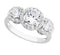 The Men's Jewelry Store (for HER) Past, Present and Future Halo CZ Rhodium Plated Sterling Silver Ring