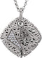 Diamond Nest Design 14k White Gold Pendant Necklace, 18" (.08 Cttw)