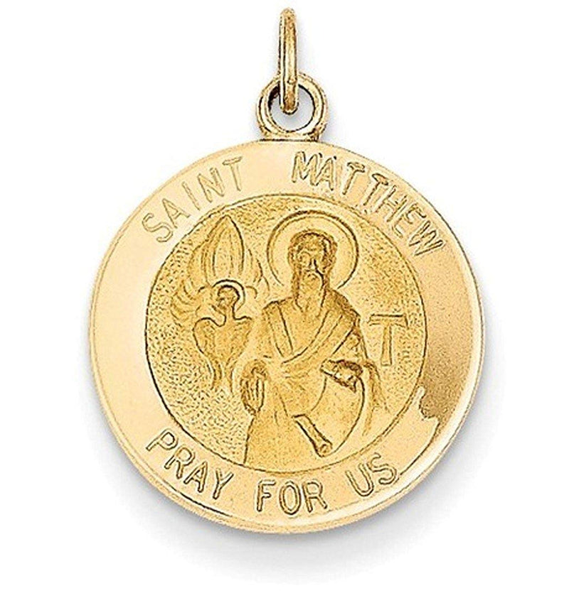 14k Yellow Gold St. Matthew Medal Charm (23X15MM)