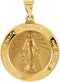 14k Yellow Gold Round Hollow Miraculous Medal (18.25 MM)