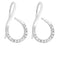 CZ Curved Earrings, Rhodium Plated Sterling Silver