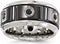 Edward Mirell Black Titanium Stainless Steel with Sterling Silver Bezel Black Spinel 11mm Band, Size 13