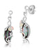 Mystic Fire Topaz Marquise Earrings, Sterling Silver, 12k Green and Rose Gold Black Hills Gold Motif