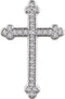 Diamond Botonée Cross 14k White Gold Pendant (1 Ctw, H+ Color, I1 Clarity)