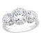 The Men's Jewelry Store (for HER) Past, Present and Future Halo CZ Rhodium Plated Sterling Silver Ring