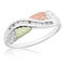 Slim Profile Diamond Ring, Sterling Silver, 12k Green and Rose Gold Black Hills Gold Motif, (.16 Ctw)