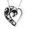 Antiqued Heart Silhouette Pendant Necklace, Sterling Silver, 12k Green and Rose Gold Black Hills Gold Motif, 18''