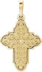 Ornate Leaf Cross 14k Yellow Gold Pendant (19.00X13.70 MM)