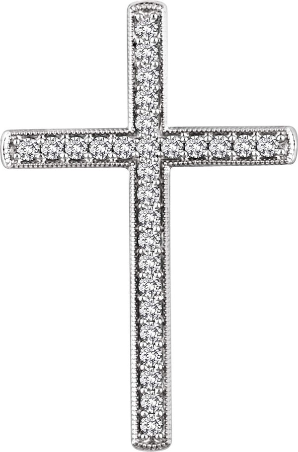 Diamond Chapel Cross Rhodium-Plated 14k White Gold Pendant (.75 Ctw, H+ Color, I1 Clarity)