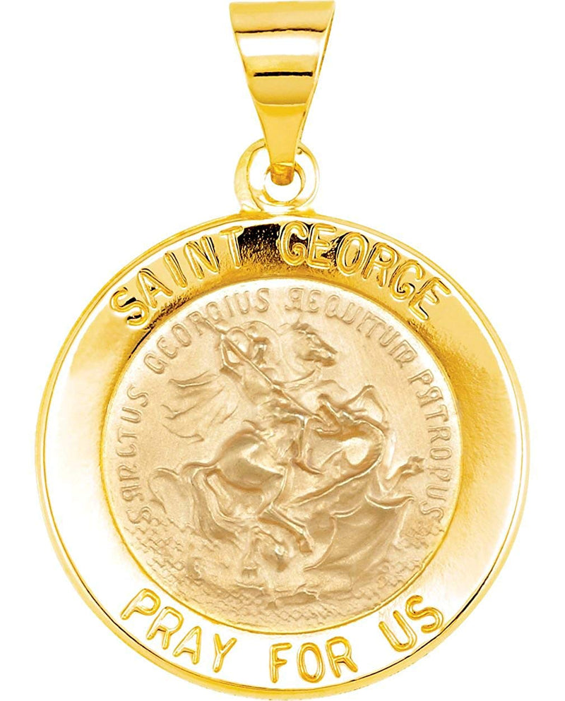 14k Yellow Gold Round Hollow Miraculous Medal (15 MM)