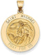 14k Yellow Gold Saint Michael Medal Pendant (32X22 MM)