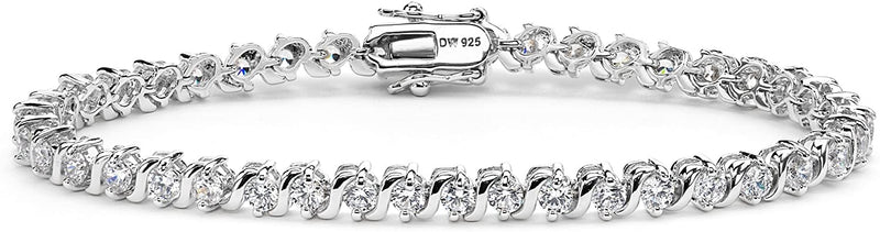 The Men's Jewelry Store (for HER) White CZ Tennis Bracelet, Rhodium Plated Sterling Silver, 7.25"