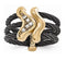 Edward Mirell Black Titanium with Bronze Cable White Sapphire 21mm Flexible Ring