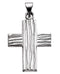 Rugged Cross Brushed 14k White Gold Pendant (23X19 MM)