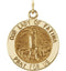 14k Yellow Gold Round Our Lady of Fatima Medal (22 MM)