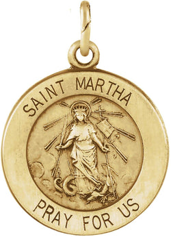 14k Yellow Gold St. Martha Medal (14.75MM)