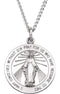 Sterling Silver Miraculous Medal with Curb Chain Necklace, 18" (18 MM)