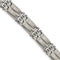 Men's Satin-Brushed Stainless Steel Black CZ Link Bracelet, 8.5"