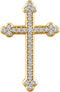 Diamond Botonée Cross 14k Yellow Gold Pendant (.5 Ctw, H+ Color, I1 Clarity)