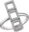 Diamond Triple Square Ring, 14k White Gold, (1/4 Ctw, Color H+, Clarity I1), Size 7