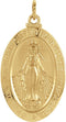 14k Yellow Gold Oval Miraculous Medal (14.75x11 MM)