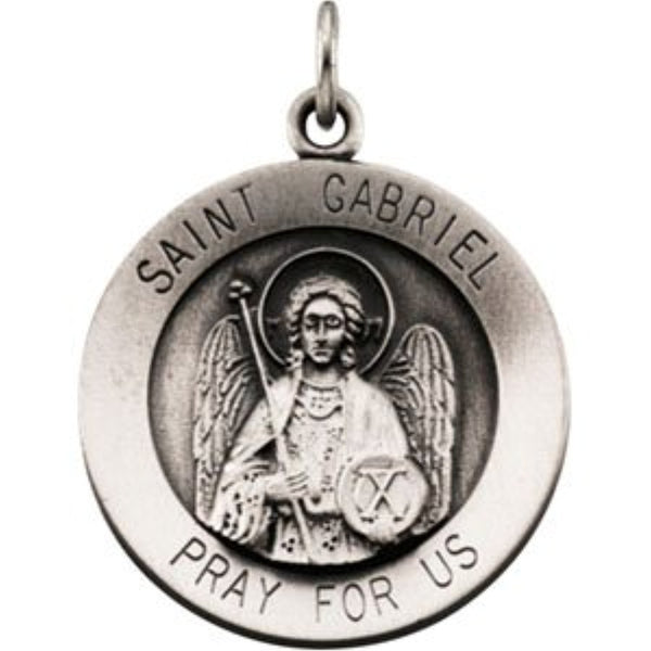 Sterling Silver St. Gabriel Medal Patron Saint of Messengers, Postal Workers, Radio Workers and Telecom Workers