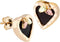 Diamond-Cut Heart Onyx Earrings, 10k Yellow Gold, 12k Green and Rose Gold Black Hills Gold Motif