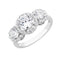 The Men's Jewelry Store (for HER) Past, Present and Future Halo CZ Rhodium Plated Sterling Silver Ring