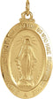 14k Yellow Gold Oval Miraculous Medal (14.75x11 MM)