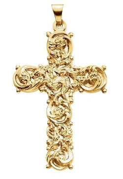 Filligree Cross 14k Yellow Gold Pendant (39.00X26.50 MM)