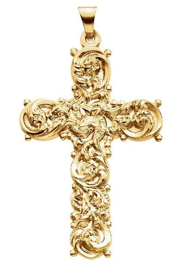 Filligree Cross 14k Yellow Gold Pendant (39.00X26.50 MM)