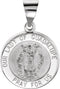 14k White Gold Round Hollow Our Lady of Guadalupe Medal (15 MM)