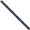 Men's Brushed Stainless Steel Black and Blue IP Bracelet, 8.75 Inches