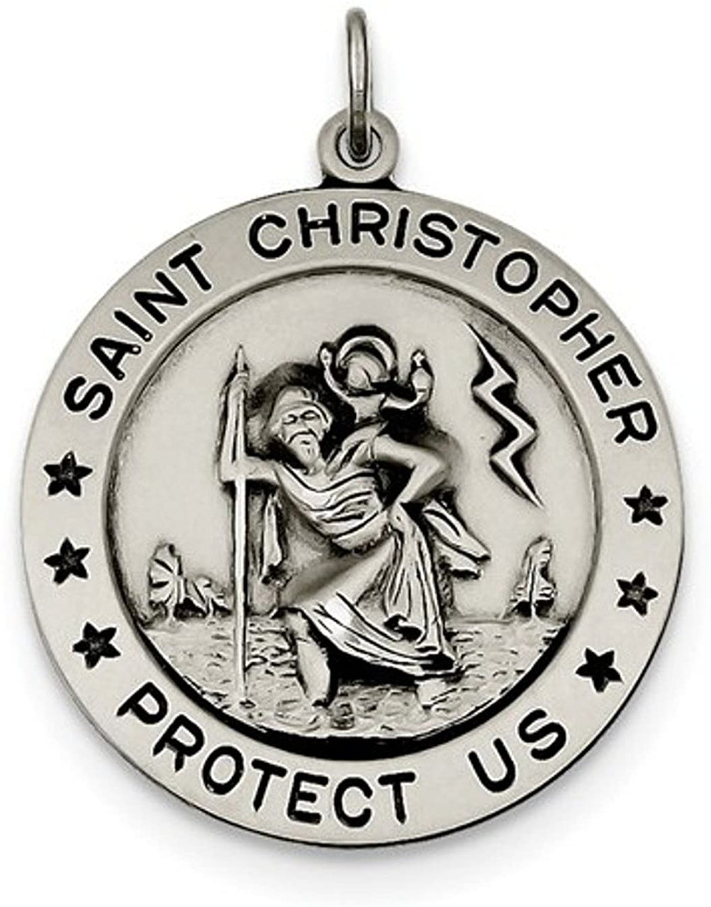 Sterling Silver St. Christopher Medal (31X26MM)