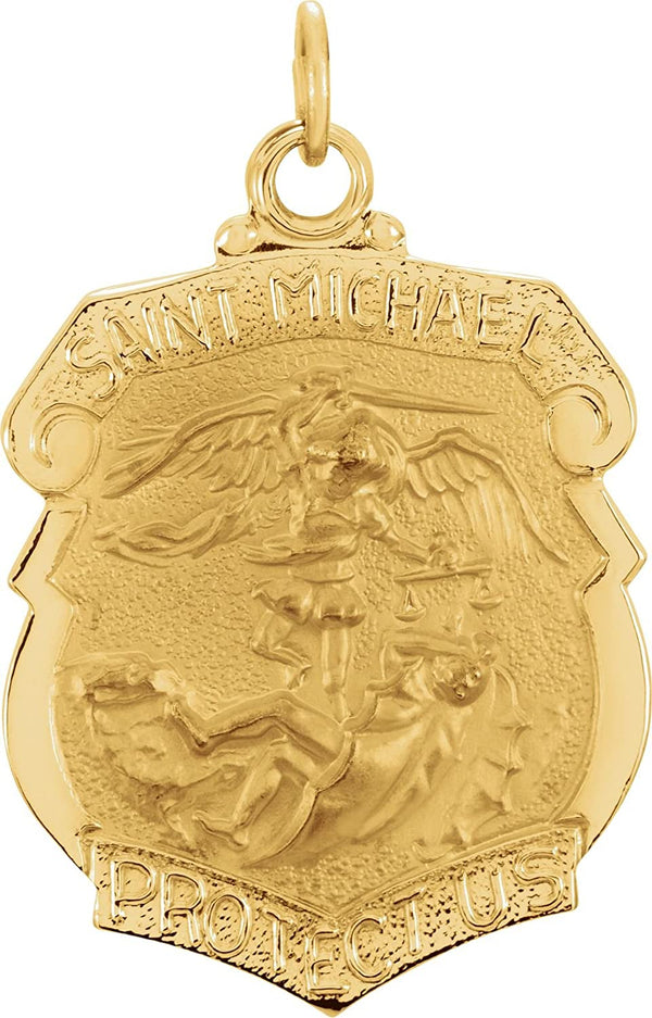 14k Yellow Gold St. Michael Shield (24.25 MM)