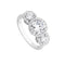 The Men's Jewelry Store (for HER) Past, Present and Future Halo CZ Rhodium Plated Sterling Silver Ring