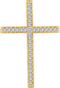 Diamond Chapel Cross Rhodium-Plated 14k Yellow Gold Pendant (1 Ctw, H+ Color, I1 Clarity)