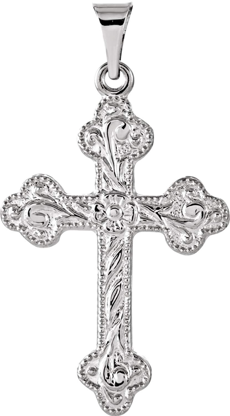 Botonee Cross Rhodium-Plated 14k White Gold Pendant (23.50X17MM)