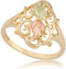 Vintage Rings with Hearts, 10k Yellow Gold, 12k Green and Rose Gold Black Hills Gold Motif, Size 5.75