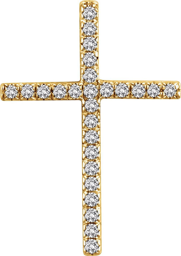 Diamond Latin Cross Pendant, 14k Yellow Gold (.25 Ctw, H+ Color, I1 Clarity)