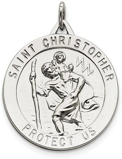 Sterling Silver Saint Christopher Medal (40X33MM)