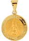 14k Yellow Gold Round Hollow Miraculous Medal (18.25 MM)