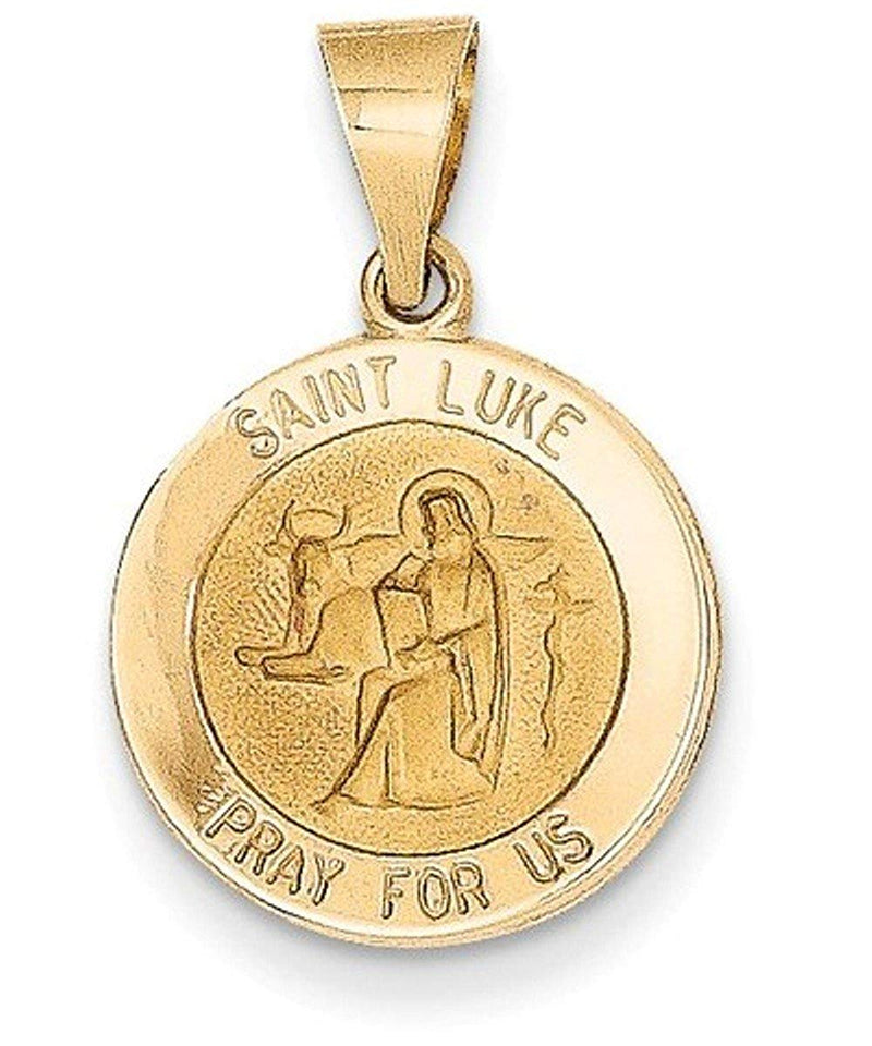 14k Yellow Gold St. Luke Medal Pendant (17X15MM)