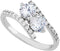 The Men's Jewelry Store (for HER) Present and Future CZ Bypass Rhodium Plated Sterling Silver Ring