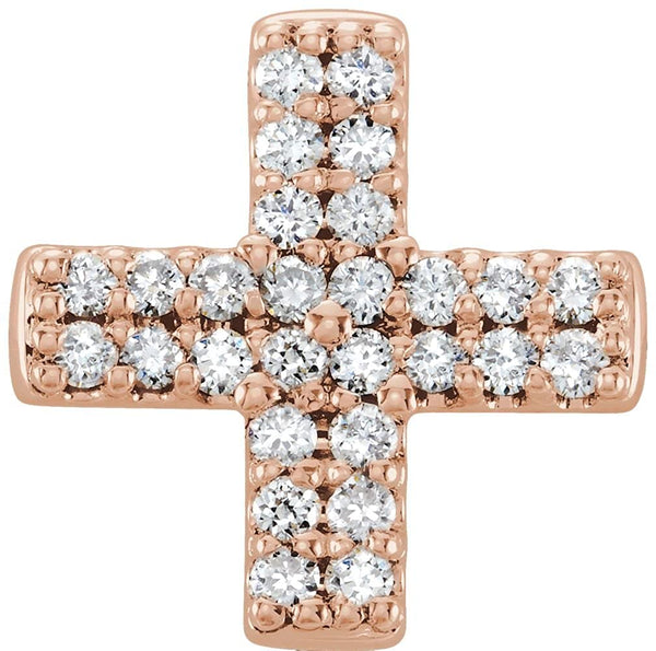 Diamond Greek Cross 14k Rose Gold Pendant (.07 Ctw, G-H Color, I1 Clarity)