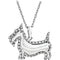 Diamond .25 Cttw Scottish Terrier Dog Sterling Silver Necklace, 18" with Charm Pet Collar Tag