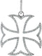 Diamond Maltese Cross 14k White Gold Pendant