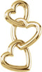 Linked Hearts Pendant, 10k Yellow Gold